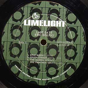 Eric Dolphy Last Date Mono Limelight Lm 013 Saboten Records 廃盤 中古レコード通販